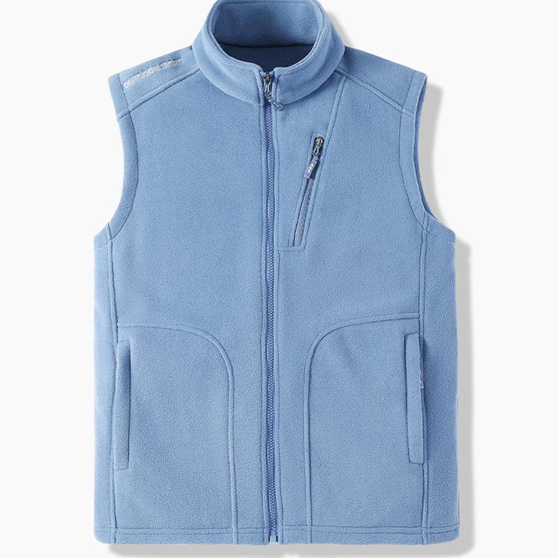 Herbst Herren Outdoor Freizeitweste Jacke Herren Uni Stehkragen Winddicht Polarfleece Weste Angeln Wandern Weste Mann