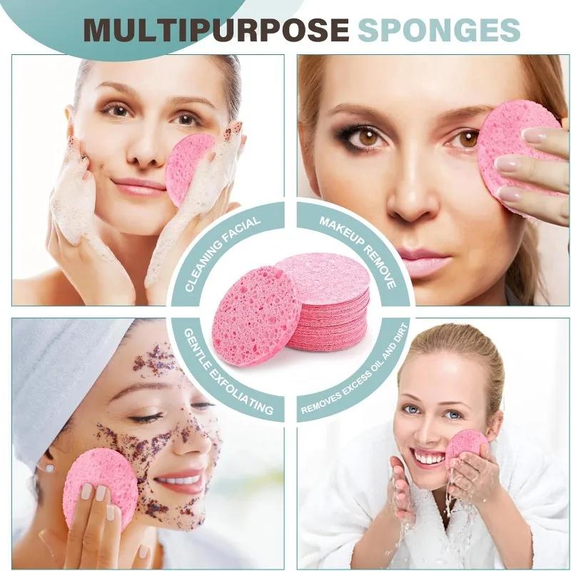 50PCS Compressed Facial Sponge Cleaning and Makeup Removal Touch Water To Expand Can Be Used for Multiple Purposes