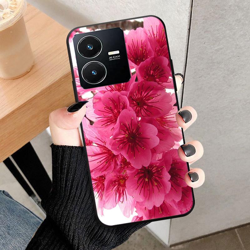 For Vivo Y22 4G Case Wolf Cat Soft Silicone Shockproof Phone Cover For Vivo V2207 V2206 Y22s Y 22 Y 22S Cases 2022 Black Bumper