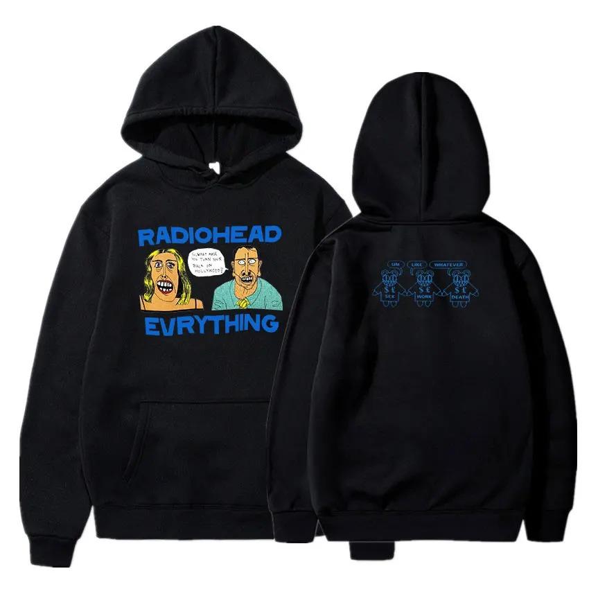 Radiohead Printed Hoodie Men Women Hip Hop Fleece Warm Sweatshirts Casual Loose Oversized Y2k Streetwear Pullover Tracksuit Female Male Clothing