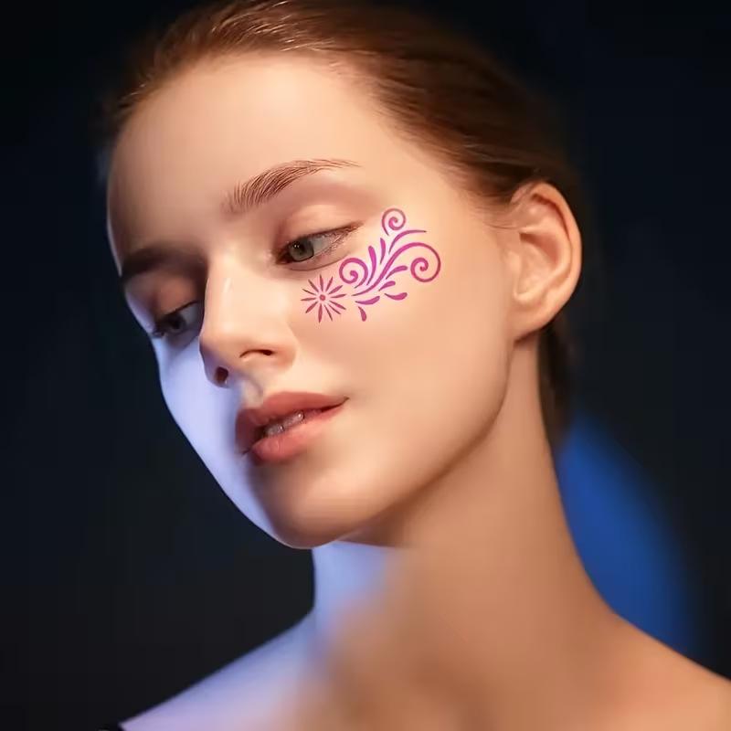 16Pcs Durable Pet Plastic Washable Template Reusable Face Painting Stencils With Assorted Floral Spiderweb Heart Designs