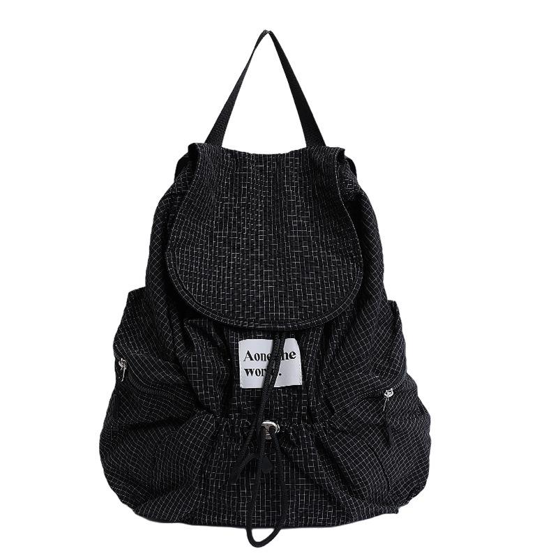 Casual Large-capacity Solid Color Backpack Female Student Schoolbag
