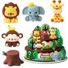 Topo de Bolo Animais da Floresta da Selva Leão Girafa Macaco Elefante Para Chá de Bebê Decoração de Bolo Festa de Primeiro Aniversário das Crianças Presentes