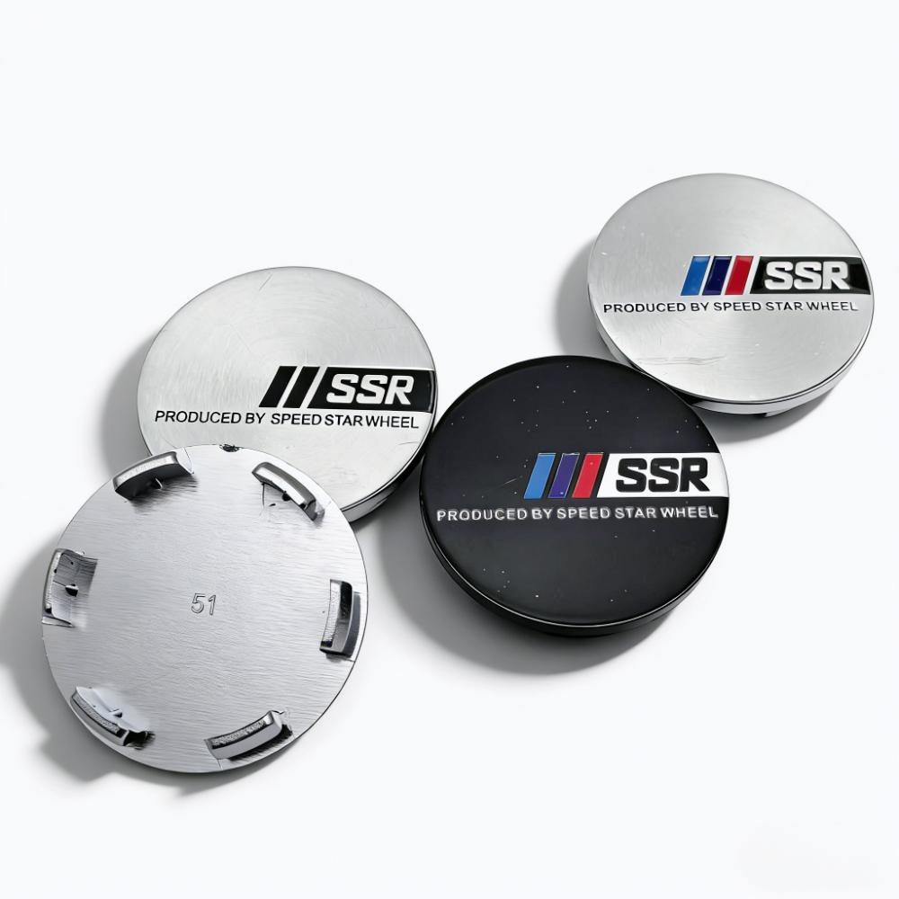 4pcs 51mm 46mm SSR Logo Emblem Badge Car Wheel Center Caps Rim Hub Center Dust Cover Wheel Hubcaps Replace Car Accessrories