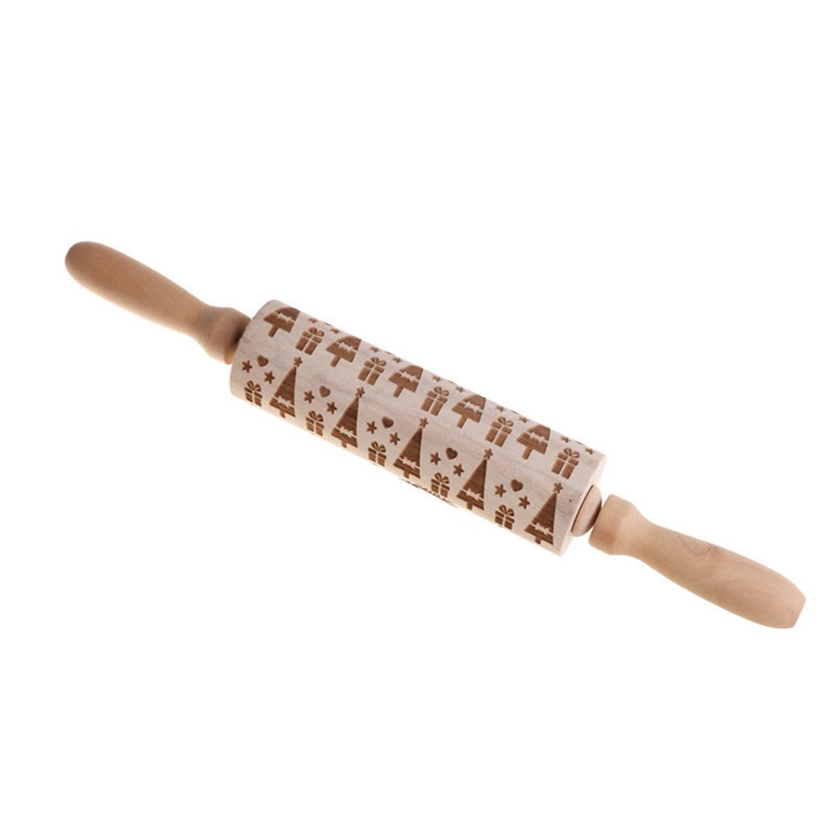 

Pastry DIY Engraved Embossed Christmas Embossing Tool Rolling Pin Dough Stamp Cookies Mold 9