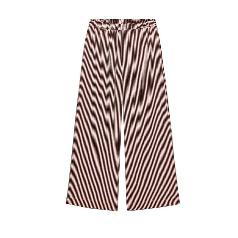 Summer New Product Women's Clothes American Viscose Blended Long Wide Faded Stripes Draping Mid-Waist Pants 3717040