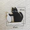 Acrylic Cat Whiskers Collection Ornaments Magnetic Cartoon Cat Hair Storage Memorial Box Black Cat Pushing Vase Decor+