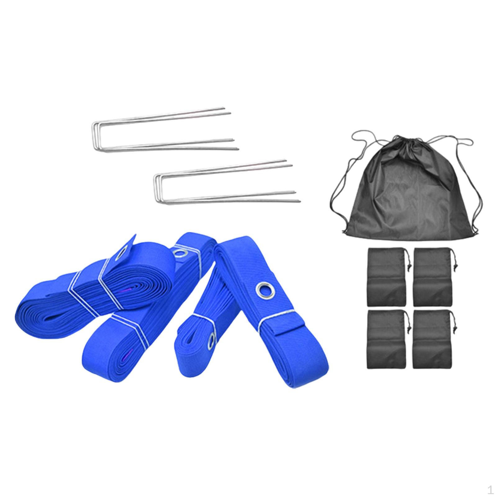 

Линии для пляжа с 4 колышками и мешками с песком. Маркировка. blue