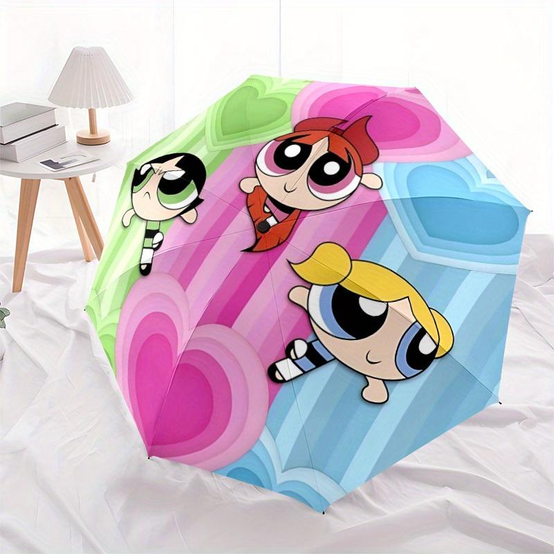 1 pièce Les Supers Nanas Parapluie Mignon Automatique Design 8 Baleines Compact Engrenage pour Voyage en Plein Air, Cadeau Parfait pour Amis ou Famille y280828176