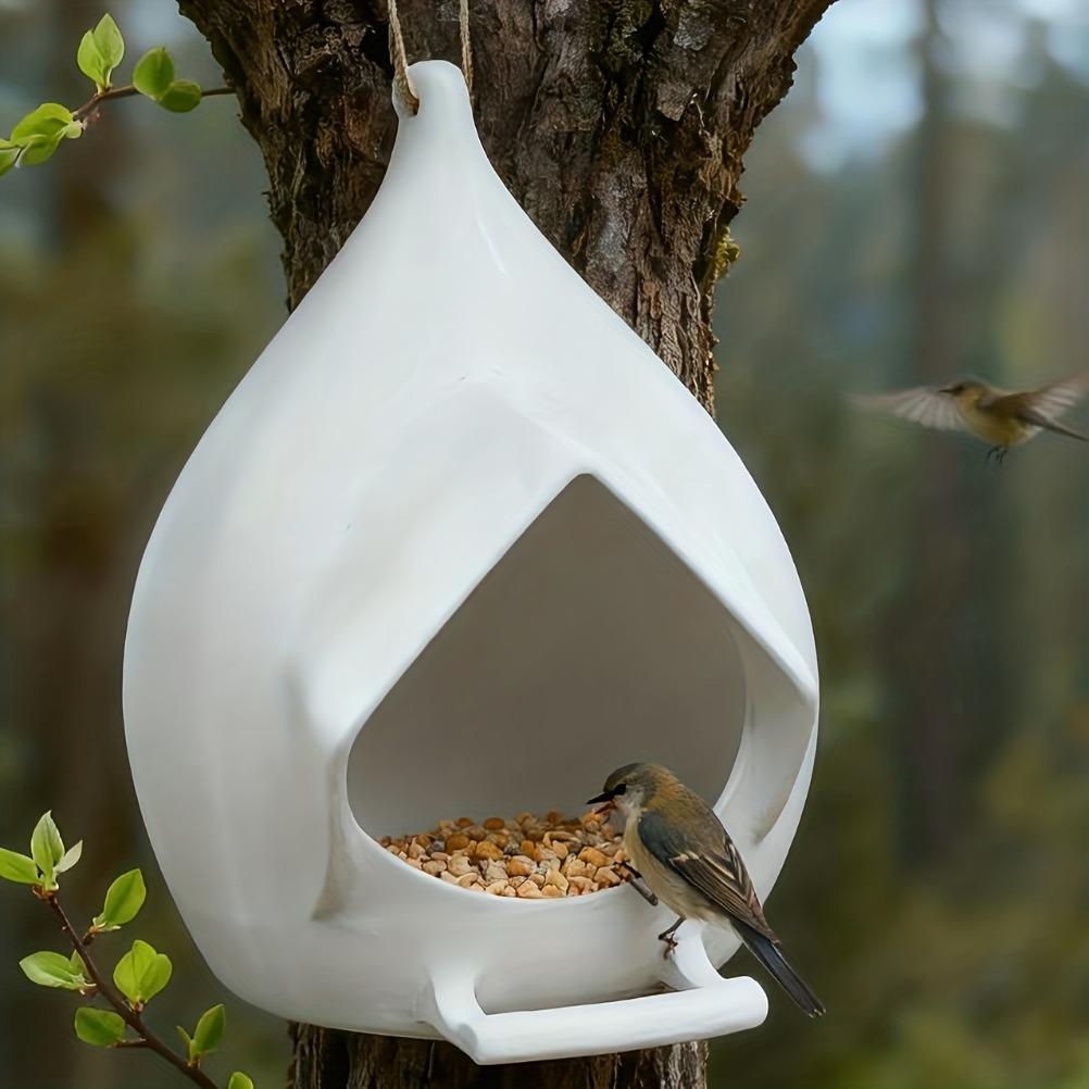 Creative Small Bird Feeder Outdoor Can Waterproof and Drainage Bird Feeder Outdoor Courtyard Wild Forest Eaves Feeders for Birds