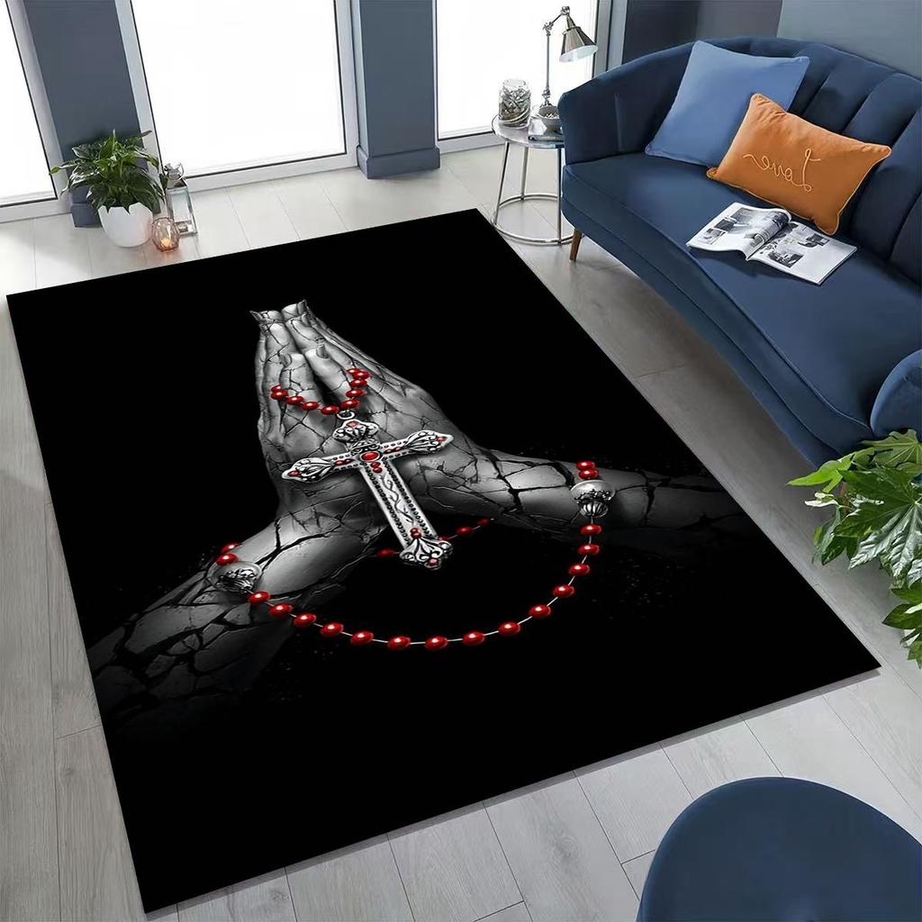 New Pray Jesus Rug for Bedroom Living Room Sofa Home Doormat Decor, Large Kids Play Non-slip Floor Mat