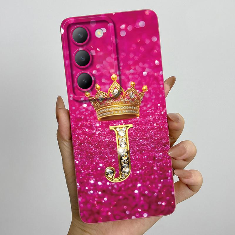 For Vivo V30 Lite 4G Case Crown Letter Soft Silicone Phone Case For Vivo V30 SE V40 SE Cover On Vivo Y100 T3 5G Shockproof Funda