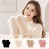 1pair Windproof Imitation Rabbit Fur Gloves Thickened Winter Mittens Simple Plush Gloves  Women