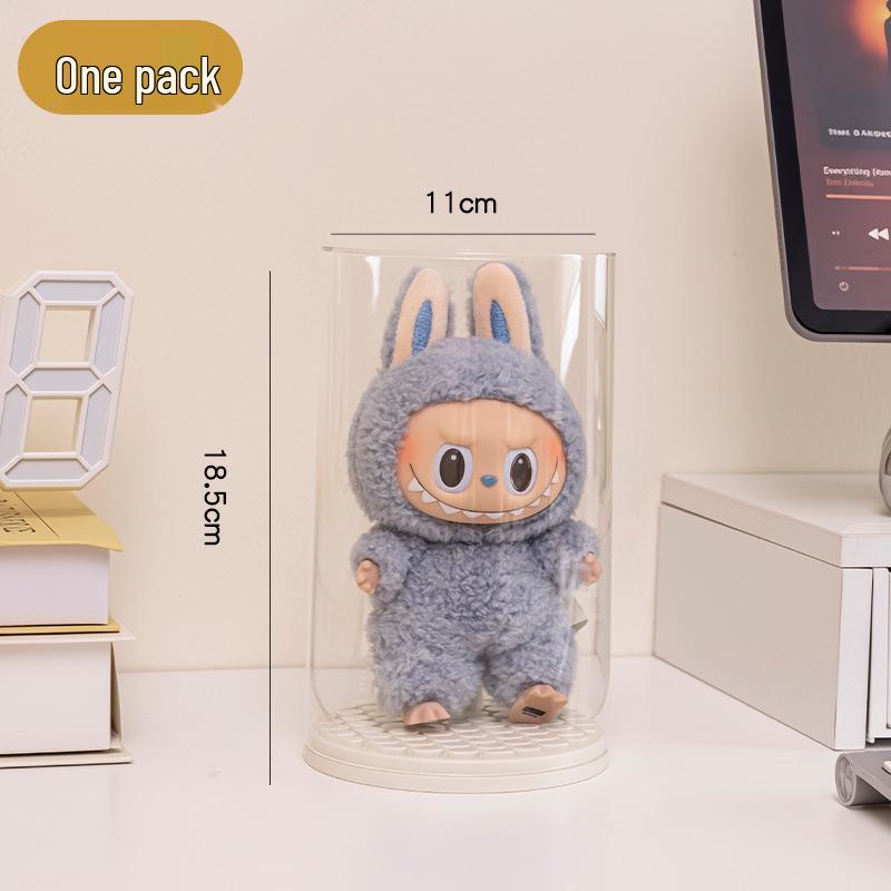 

Вращающаяся виниловая подставка для брелоков Labubu: Прозрачный, Пыленепроницаемый Ящик для Хранения Кукол