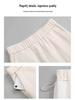 Damen Kaffeefarbene Chenille-Cordhose mit weitem Bein - Herbst/Winter Bodenlang, Lässig Gerades Bein - Weiß