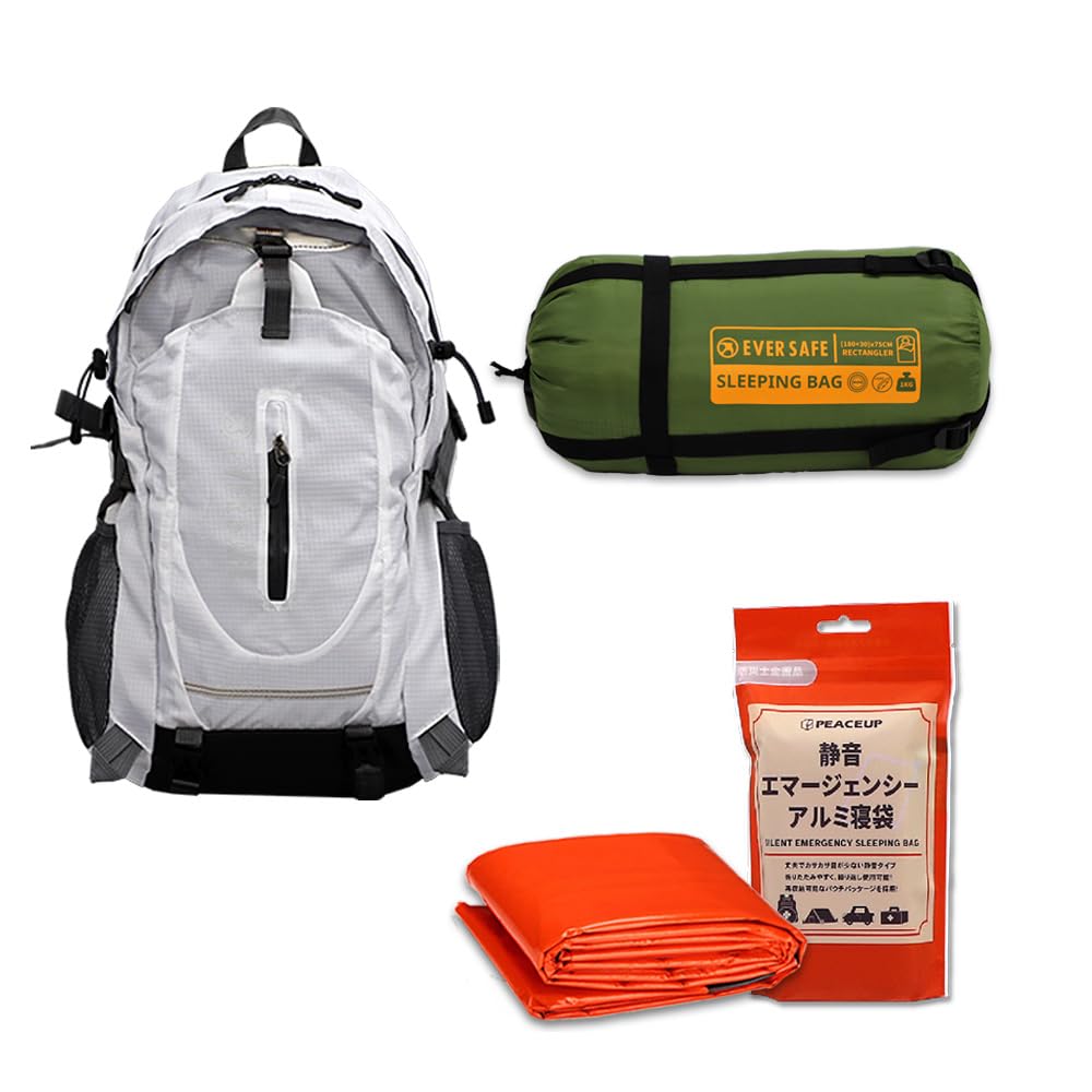 

EVERSAFE Disaster Prevention Backpack Многофункциональный рюкзак конвертного типа Спальный алюминиевый спальный мешок [PEACEUP] Набор, набор из 3 предметов,