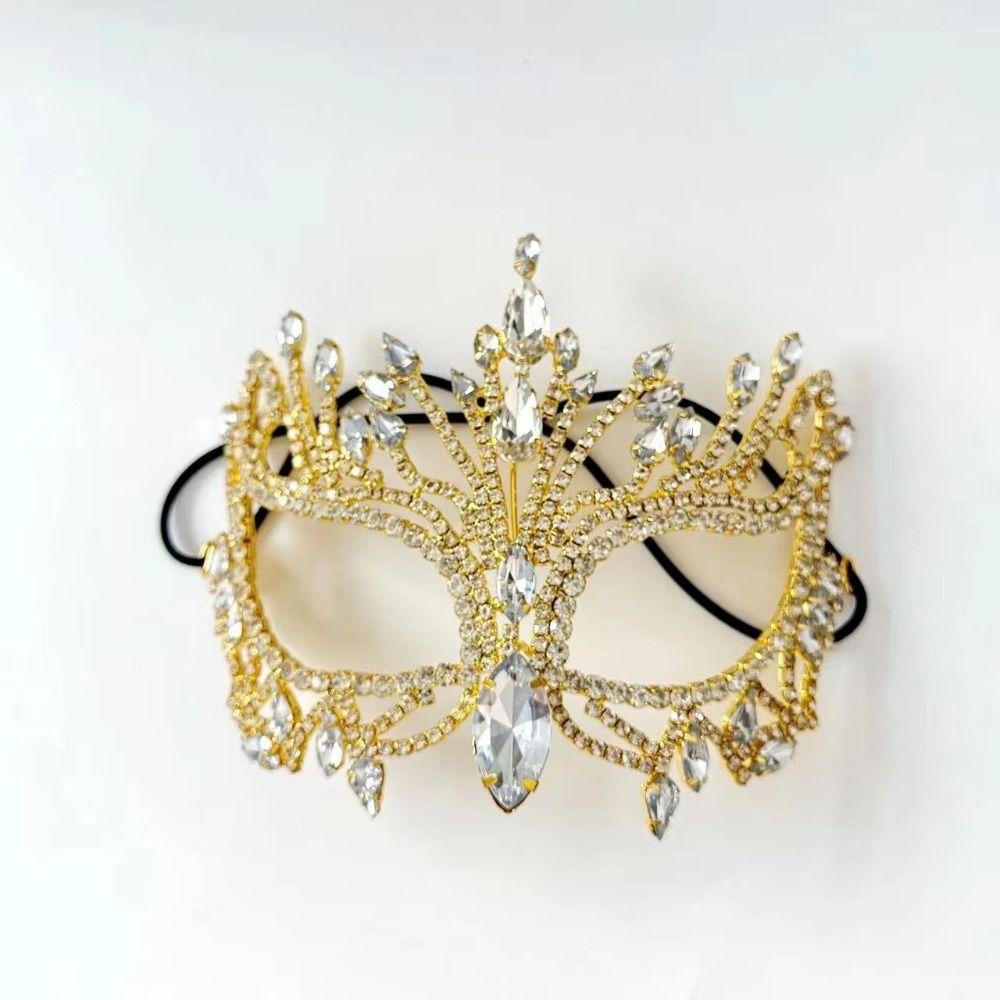 Exaggerated Crystal Mask Shiny Rhinestone Face Mask Bling Bling Mask  Costume Party