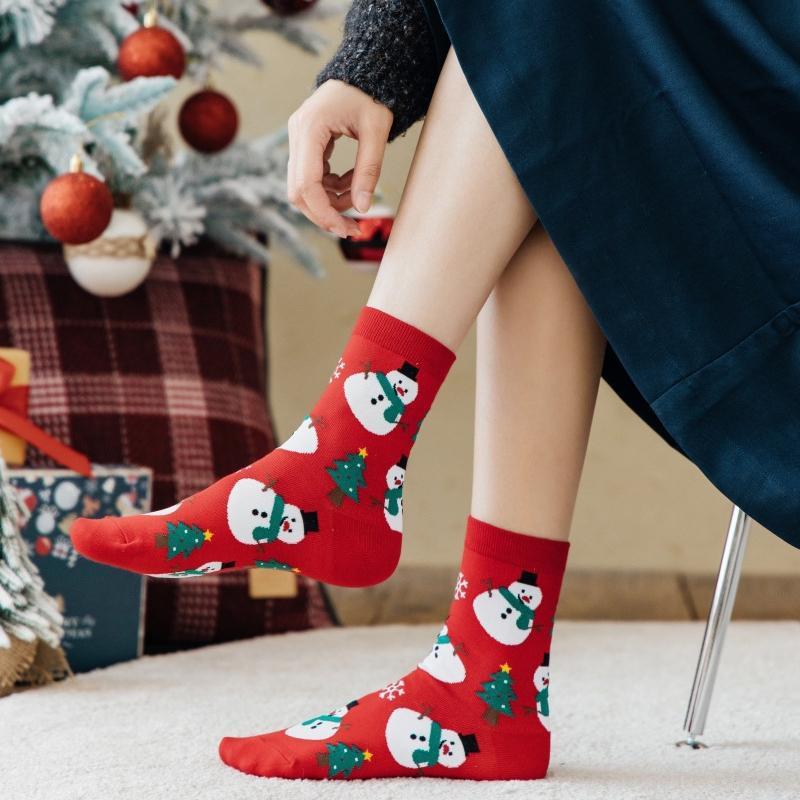 Christmas Socks Woman Funny Santa Claus Christmas Snowman Socks Kawaii Cartoon Animal Girl Cute Christmas Gift Socks
