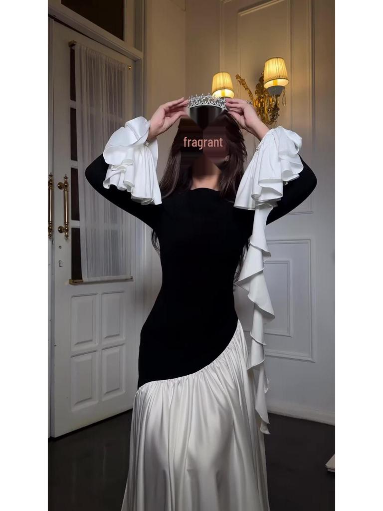 2025 Elegantes Sommerkleid mit langen Ärmeln für Damen