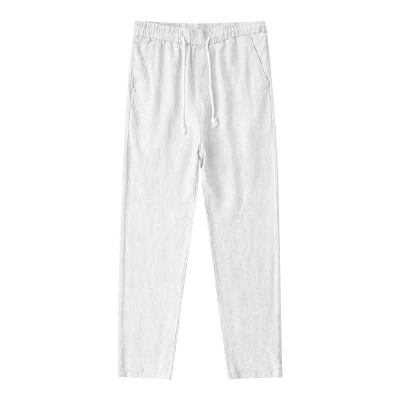 Men's High-Quality Summer Linen Pants - Thin, Loose, Straight-Leg Cotton Ramie Casual Trousers