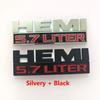 Large metal stickers 14.3 cm HE 5.7 LITRES suitable for decorative sticker accessories for the rear of the car trunk.