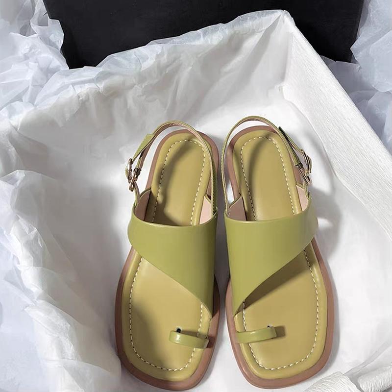 

Базовые женские сандалии Модный дизайн Летние Натуральная кожа Женские Низкий каблук Повседневные Вечеринка Офис Женская обувь Женщина Новинка 40 зелёный