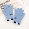 Winter warm cute women winter plush gloves cold-proof plush thickened cycling knitted gloves