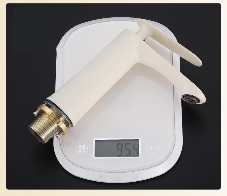 Grey Basin Faucet Hot and Cold Mixers Bathroom Wash Basin Faucets Taps Single handle Cream White Basin Faucets