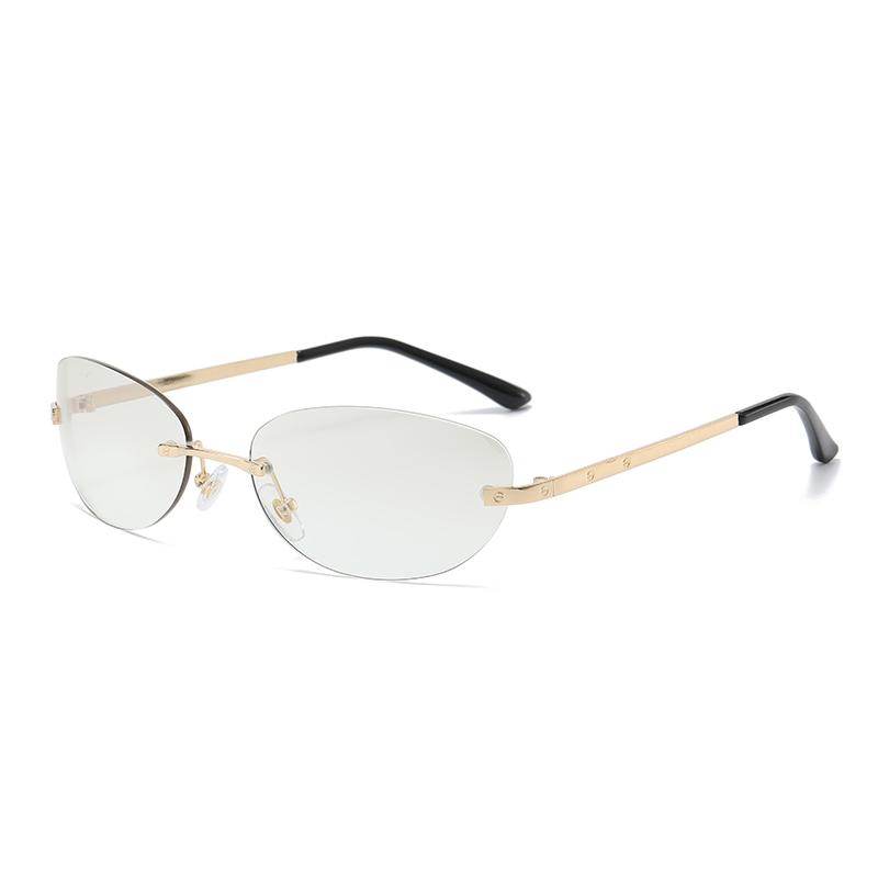 Superhot Eyewear 69716 Fashion 2022 Men Women Small Oval Rimless Sunglasses