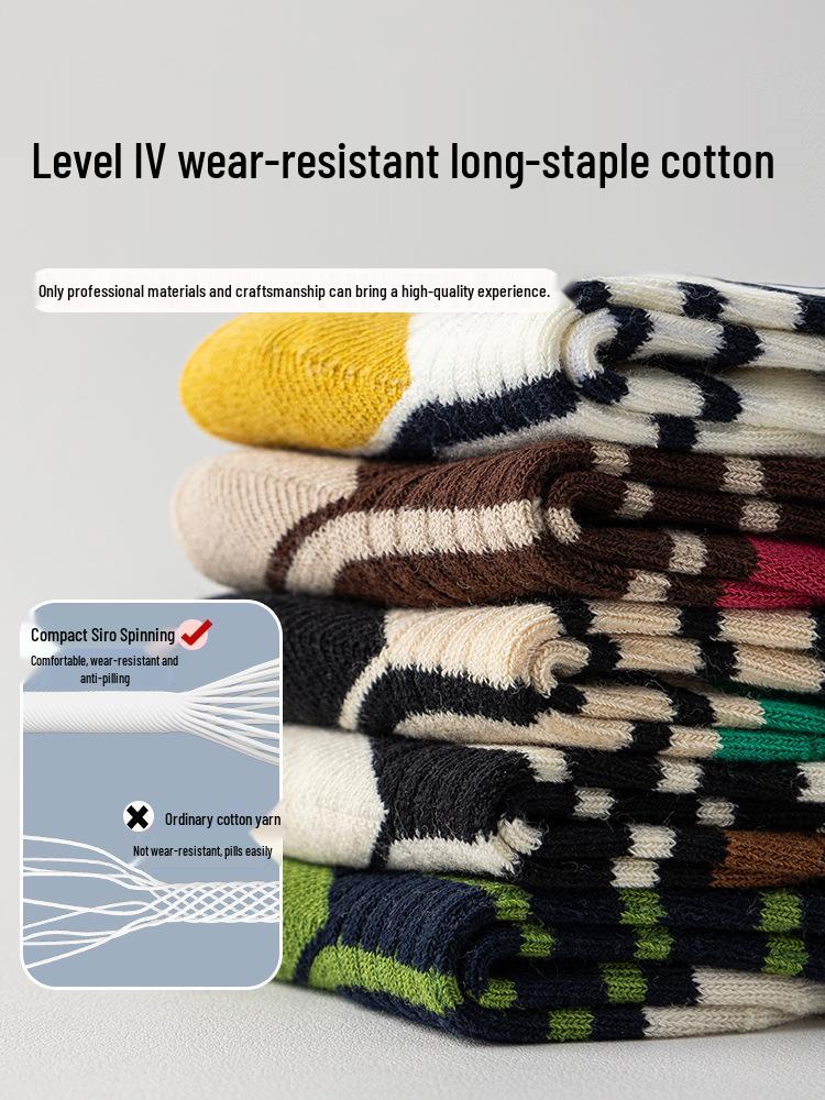 Korean Style Mid-Calf Cotton Socks for Newborns & Infants (0-12 Months) - Loose Fit for Spring, Autumn, Winter