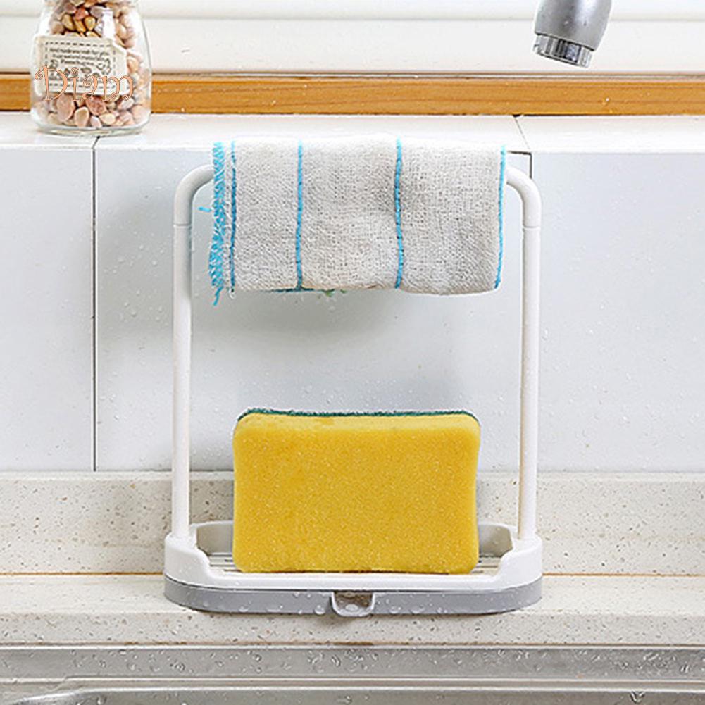 NO.HS Desktop Dish Towel Cleaning Sponge Holder Groove Organizer Storage Rack Towels Wash Cloth