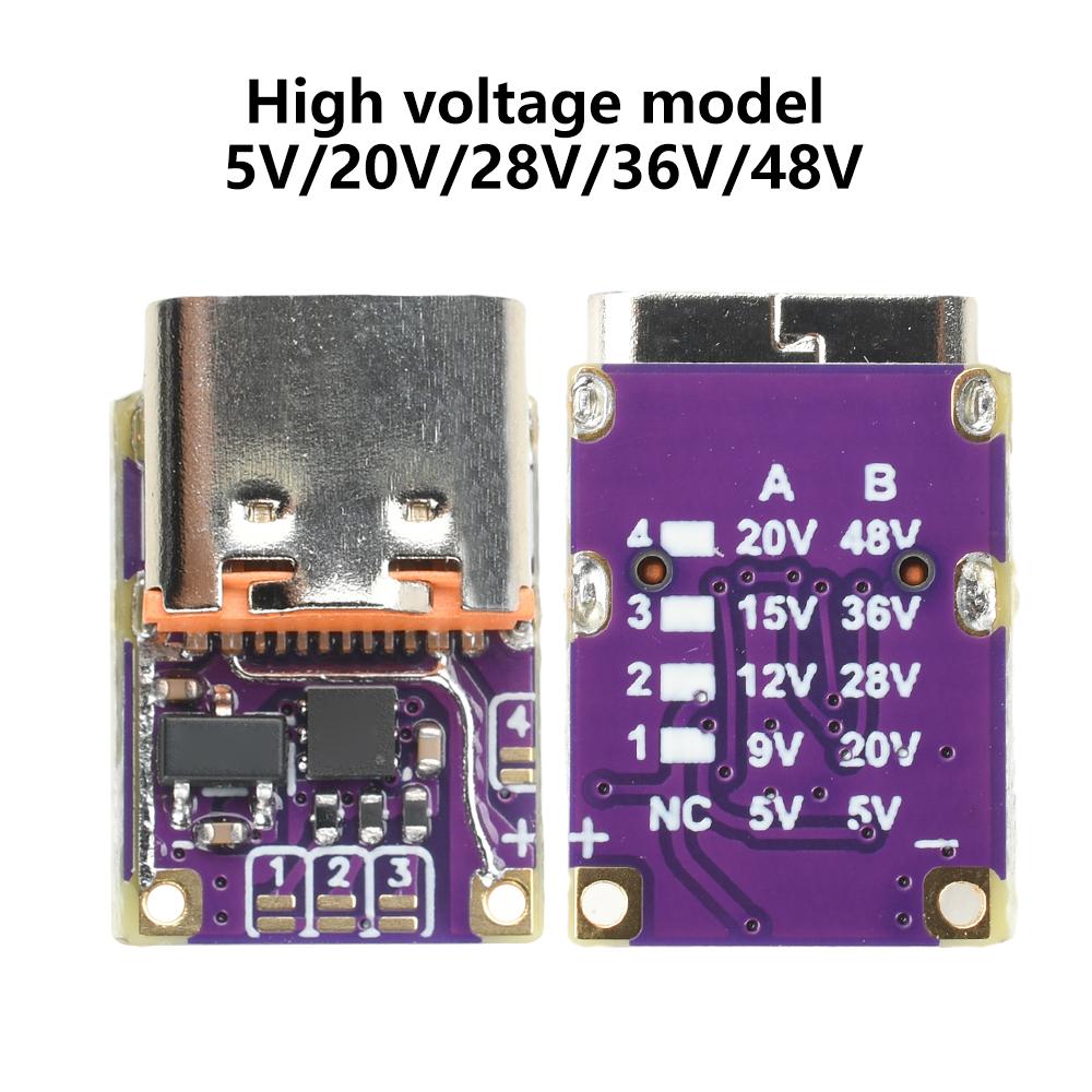 PD QC Schnelllade-Modul Typ-C Schnelllade-Trigger-Attrappen-Modul 5V-20V/20V-48V Ausgang für DIY Powerbank