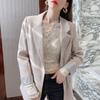 V-neck Lace Undershirt Women's Long Sleeved Low Neck Chiffon Jacket Black Short Mesh Top
