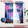 2pcs   2D FLAT PRINTING Curtains (Without Rod) Cosmic Encounter Modern Curtain Fabric Machine Washable Fabric Curtains Home Decor