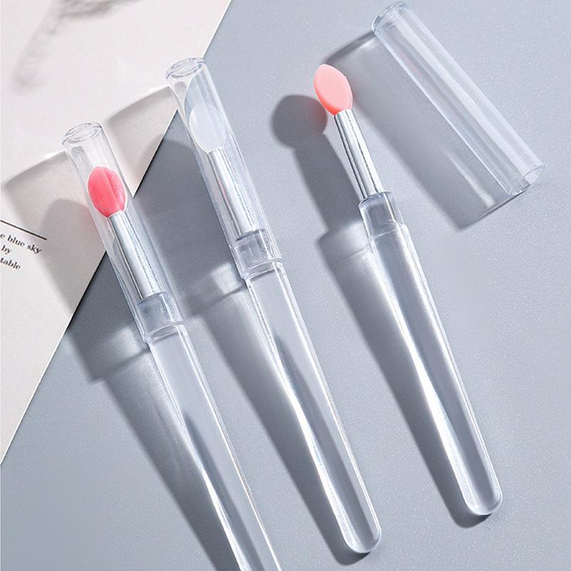 1PC With Cover for Lipstick Lip Brush Multifunctional Silicone Makeup Tool