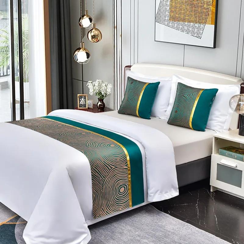 Chinese Style Fashion High Quality Bed Flag Hotel Cupboard Table Runner Decor for Home Parlor Wedding Room No Pillowcase