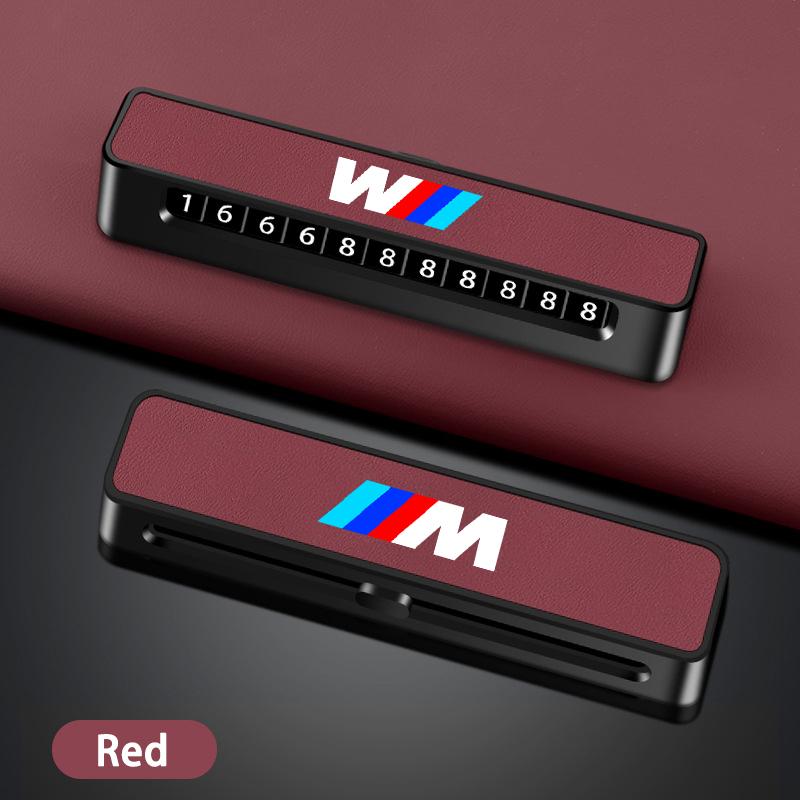 Leather Car Temporary Parking Card Phone Number Card Plate For BMW M Emblem E46 E36 E34 F10 E90 F30 E60 F30 E53 E30 E92 E87 YA6