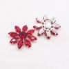 LKERAN 2pcs/30MM Crystal Horse Eye Sunflower Alloy Flower Plate Buckle DIY Clothing Crafts Accessories