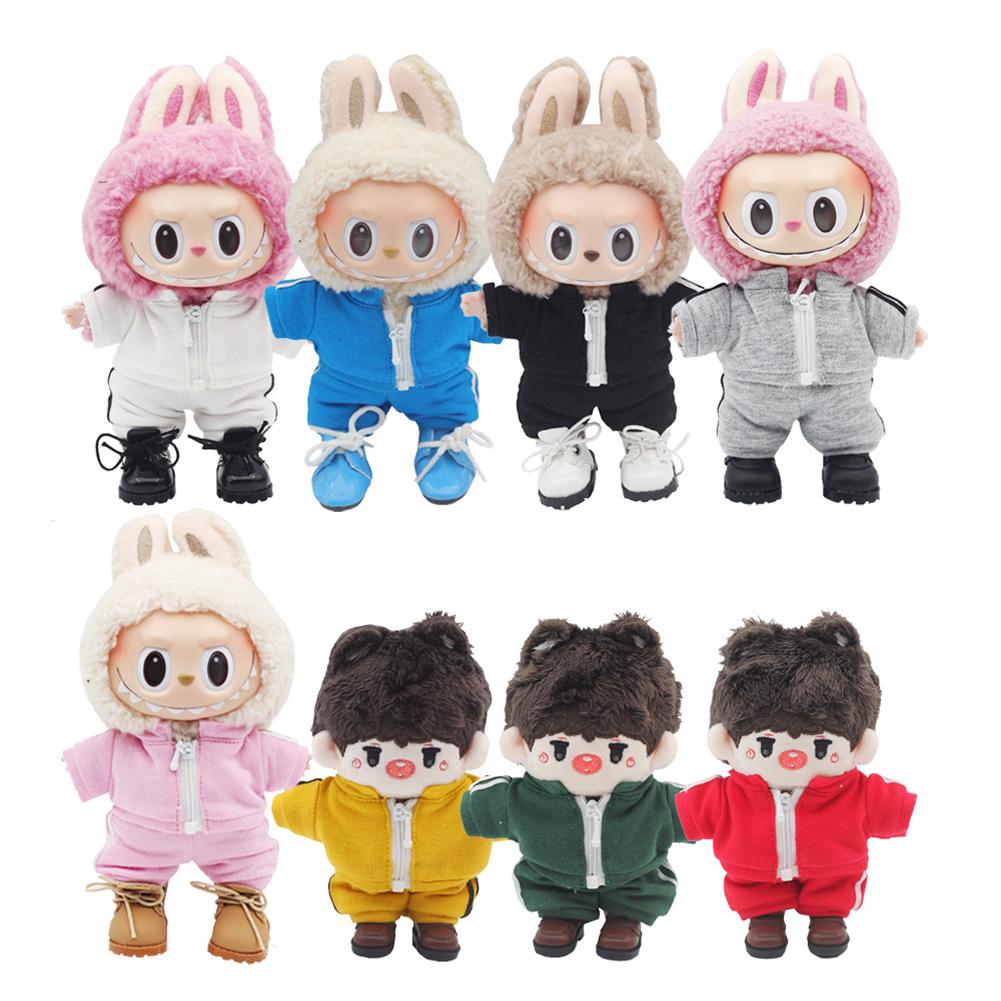Labubu Dukke Klær Mote Hettegensere Sportsdress Farge Match Hettegensere Dukketilbehør Søt Dekorasjon Små Klær