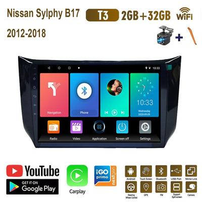 Car Radio Carplay For Nissan Sylphy B17 Sentra 2012-2018 Multimedia Video Player GPS Navigation WIFI 2+32GB