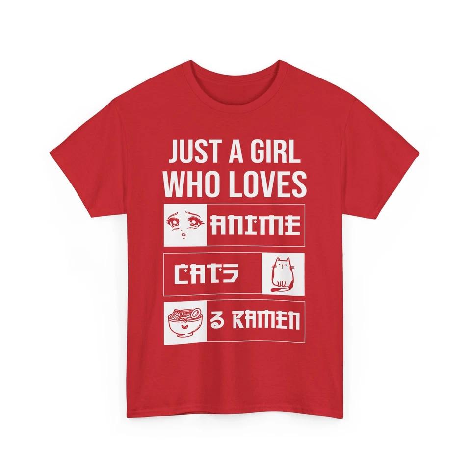 Otaku Vibes Tee | Anime T-Shirt | Just a Girl who loves Anime Cats 3 Ramen Shirt 1 2XL