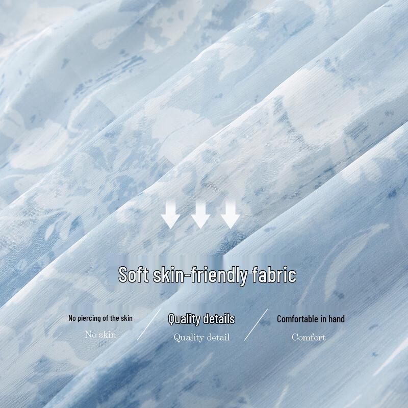 Demana Sommer Französischer Stil Bedrucktes A-Linien-Kleid