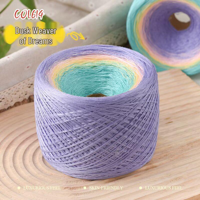 Gradient Mercerized Cotton Yarn for Handmade Knitting and Crochet - Ideal for Shawls, Scarves, Short-Sleeved Dresses, and More.