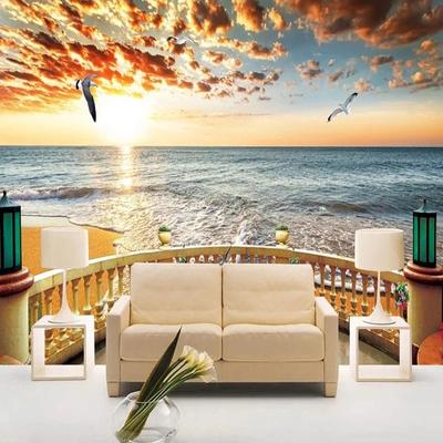 Photo Wallpaper Seaside Sunset Beautiful Beach Seascape 3d Mural Living Room Tv Sofa Background Bedroom Home Decor Fresco