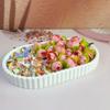 Oval Shape Storage Tray Silicone Mold with Flower Pattern Handmade Concrete Tray Casting Mould For Desktop  Shelf Decors
