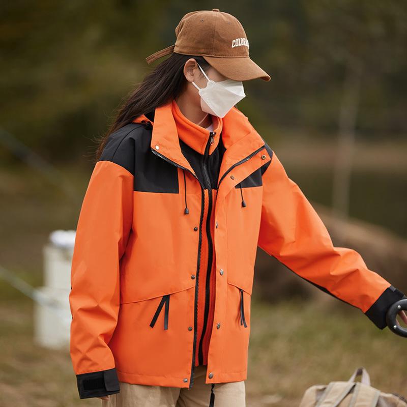 Chaqueta de invierno 3 en 1 para mujer, forrada con forro polar plateado, resistente al viento, impermeable, ideal para senderismo y esquí al aire libre.