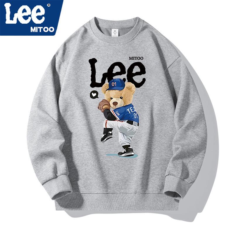 

Lee & Mitoo Co-Branded 2025 Men s Fleece-Lined Sweatshirt: American Trendy, Thickened, Long-Sleeve, Couple Style for Autumn/Winter. XL (Height 175-183cm, Weight 140-160kg)