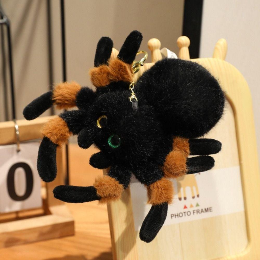 Simulation Colored Eye Spider Plush Pendant Fluffy Spider Plush Keychain Birthday Parties