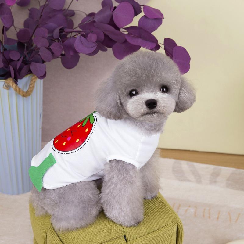 1PC New Designer Pet Dogs Clothes Breathable Spring Summer Vest for Pets Funny Fruit Printing Unisex Sleeveless Cat Clothing