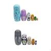 12 Pieces Matryoshka N Nesting Dolls Cartoon Animal Pattern